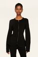 Veste maille milano femme Noir vue portée de face