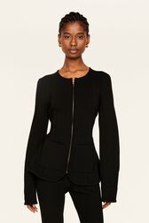 Veste maille milano femme Noir vue portée de face