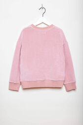 Velvet Girl Long Sleeve Sweater Pink back view