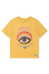 BONTON x Sonia Rykiel Printed Cotton Girl Oversized T-shirt Yellow front view