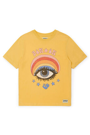 T-shirt fille coton oversize BONTON x Sonia Rykiel  Jaune vue de face