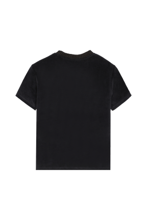 Women Velvet T-shirt Black back view