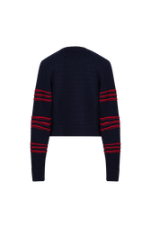 Pull à rayures reliefées Raye bleu/rouge vue de dos