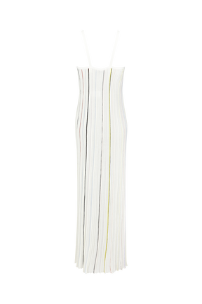 Robe plissée rayée multicolore femme Ecru vue de dos
