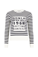 Pull rayé à col rond 1968 Navy vue de face