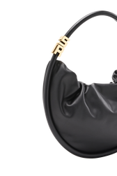 Domino medium leather bag Black details view 2
