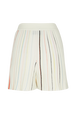 Women Multicolor Striped Pleated Shorts Ecru back view