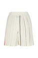 Short plissé rayé multicolore femme Ecru vue de dos