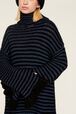Robe courte col roulé lurex femme Raye noir/bleu vue de détail 5