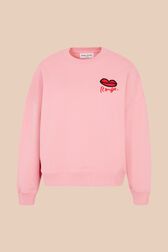 Sweat motif bouche femme Rose vue de face