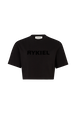 T-shirt col rond manches courtes Noir vue de face