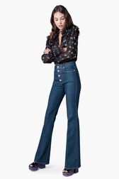 Flare High Waist Jeans Baby blue details view 1