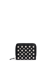Portefeuille en cuir et studs Noir vue de face