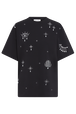T-shirt manches courtes à motifs surréalistes Noir vue de face T-shirt manches courtes à motifs surréalistes Noir vue de face