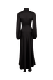 Satin Pussybow Maxi Dress Black back view