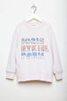 Round Collar Girl Sweatshirt Ecru front view