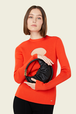 Domino Mini Leather Bag Black details view 1