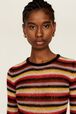 Women Striped Fluffy Bodysuit Multico crea details view 2