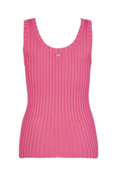 Ribbed tank top Pink back view