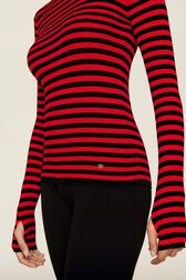 Pull chaussette rayé femme Raye noir/rouge vue de détail 2