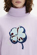 Pull col roulé à manches longues Lilas vue de détail 2