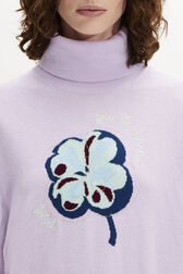 Pull col roulé à manches longues Lilas vue de détail 2