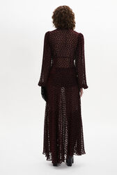 Pussybow Maxi Dress Claret back worn view