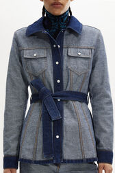 Belted Denim Jacket Raw details view 2