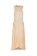 Asymmetrical tank dress in jersey with studs Vanilla front view