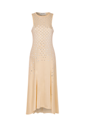 Robe débardeur en jersey asymétrique à studs Vanilla vue de face