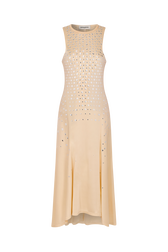 Robe débardeur en jersey asymétrique à studs Vanilla vue de face