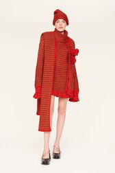 Écharpe lurex femme Rouge/or vue portée de face