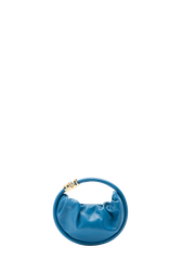 Sac domino mini en cuir Bleu de prusse vue de face