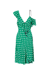 Robe courte en viscose imprimé étoile Stars green vue de face