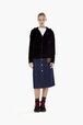 Women Velvet Hoodie Black details view 1