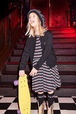 Girl Shiny Short Cardigan Black front worn view
