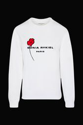 Sweat motif fleur logo Sonia Rykiel femme Blanc vue de face