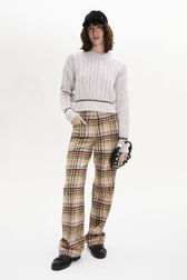 Long-Sleeved Crew-Neck Jumper Lilac front worn view