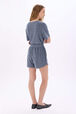 Shorts in fine striped cotton terry Striped white/blue back worn view