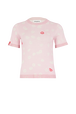 Short-sleeved crew-neck sweater Doll pink front view
