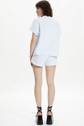 T-shirt velours femme Baby blue vue portée de dos