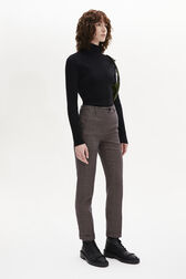 Pantalon coupe cigarette à carreaux prince de galles Carreaux navy/brown vue de détail 1