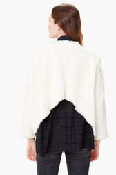 Veste tweed en lin Naturel vue portée de dos