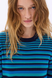 Pull rayé col rond à manches longues Rayures bleu/silver vue de détail 2