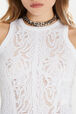 Sleeveless round-neck knitted top White details view 1