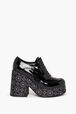 Black Vinyl Lace Shoes Black front view