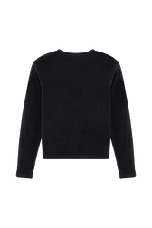 Women Velvet Cardigan Black back view