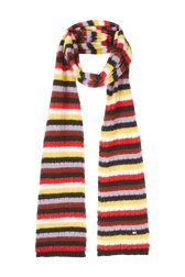 Women Striped Fluffy Scarf Multico crea back view