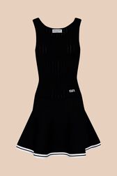Robe débardeur ajustée maille torsadée femme Noir vue de face