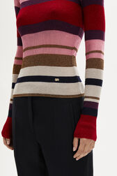 Wool and Lurex Striped Jumper Multico striped details view 2